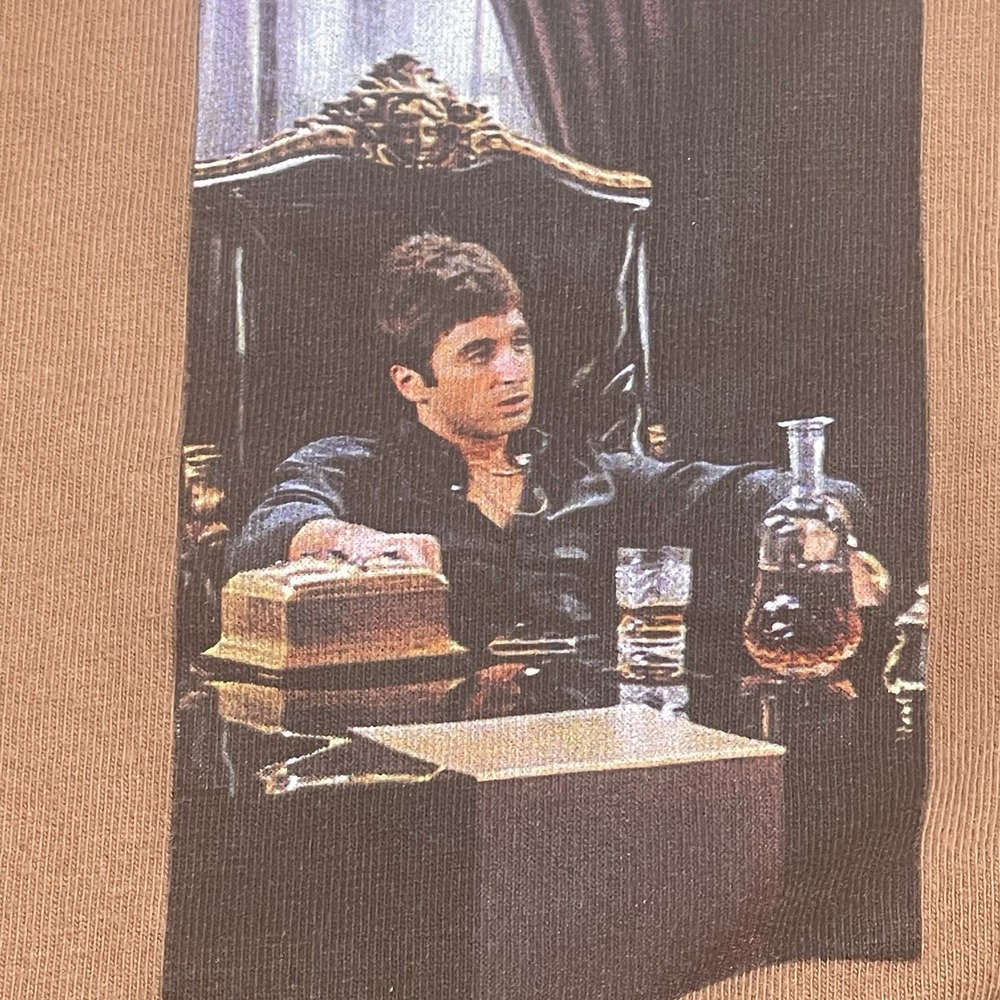 Scarface Shoe Palace Large T-Shirt Tee Brown Embroidered Pacino Montana Movie - Picture 11 of 14